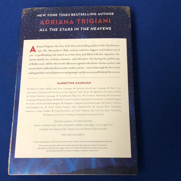 All The Stars in The Heavens by Adriana Trigiani Paperback - Picture 3 of 9
